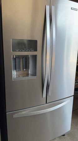 Kitchen Aid French Door Silver Refrigerator
