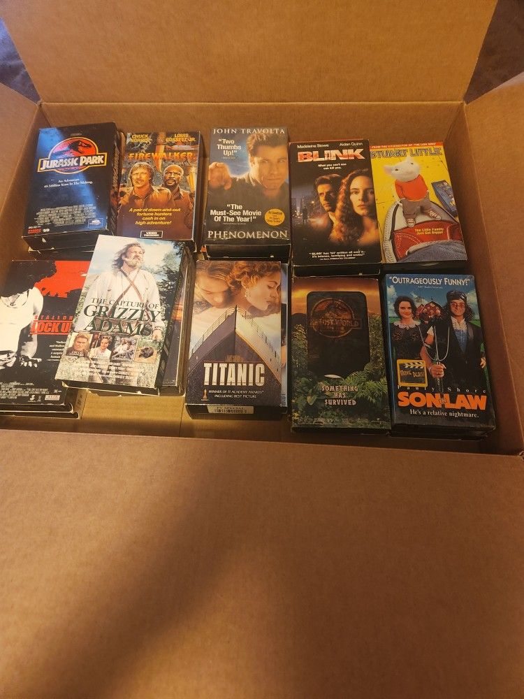 Box Full Of Vintage VHS Movies