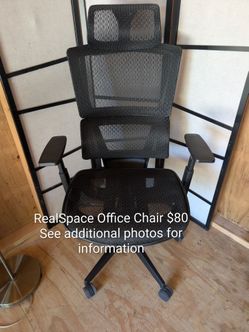 RealSpace Black Mesh Office Chair