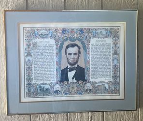1941 Edward Gentille Lithograph of Gettysburg Address