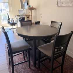 5-Piece Counter Height Dining Table Set – Gray – $175 