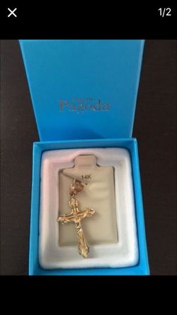 Cross charm REAL 14k Gold