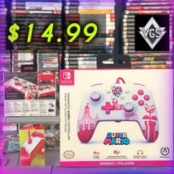 NEW* PowerA Enhanced Wired Controller – Mario Red/White (Nintendo Switch) | Officially Licensed