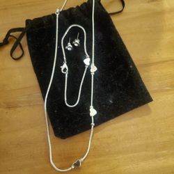  Ew Pretty 3 Piece Silver Plated Set Comes With Heart Necklace And Heart Bracelet And Heart Earrings All For Only $30