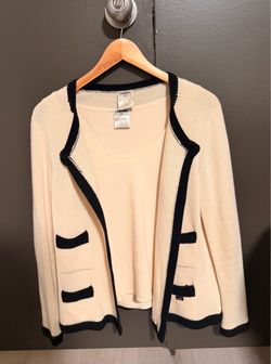 Chanel Vintage Cashmere Knit Cardigan & Tank Set 2003 Cruise Size 46