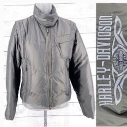 Harley-Davidson Puffer Gray Jacket Size Medium

