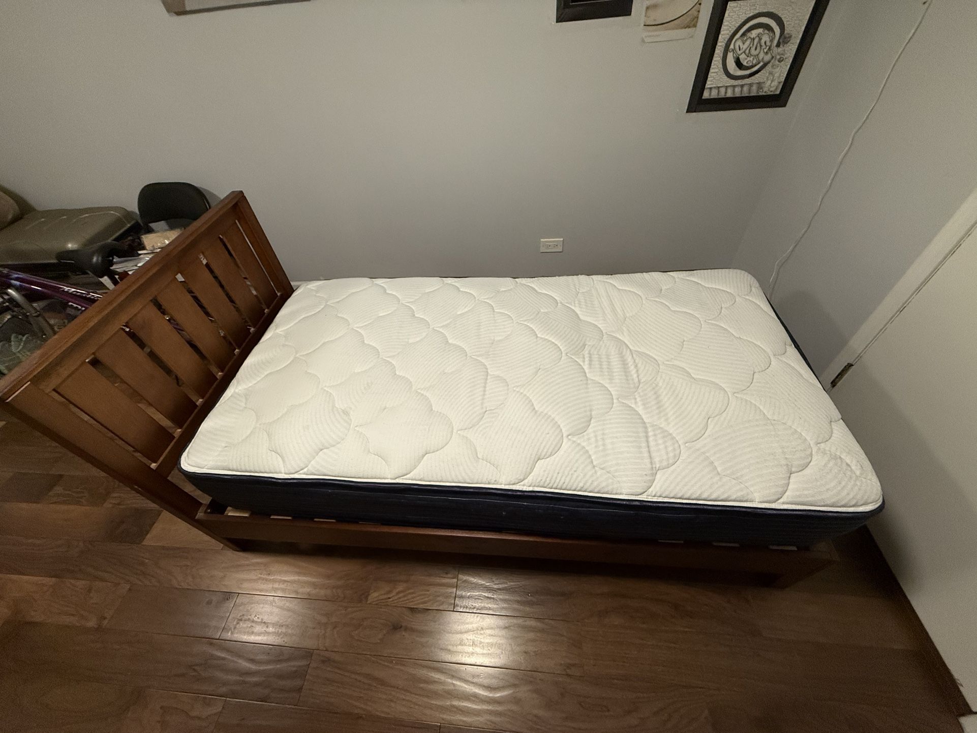Twin Size Mattress and Bed Frame