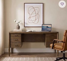 Mid-Century Modern Wood Executive Desk