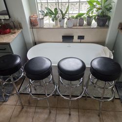 Bar stools swivel top. 