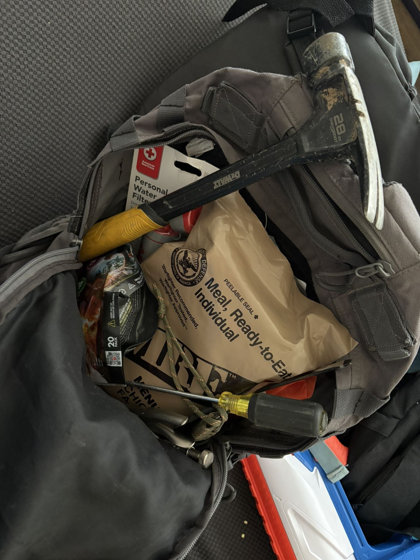 Back Pack Full Of Tools And Camping Hear