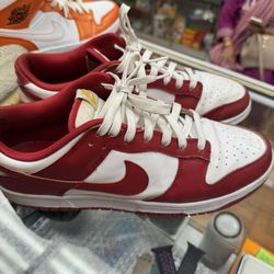 Nike Air Jordan 1 Low Red And White Size 12 