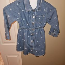 Toddler Girl Denim Button Up Dress Size 3T