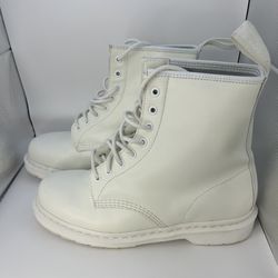 Dr. Martens 1460 Pascal Mono Smooth Leather Lace Up Boots- US:11M/12W, White,