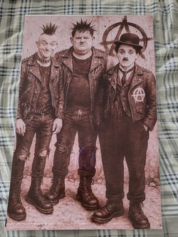 Laurel and Hardy and Charlie Chaplin as punks poster 11x17