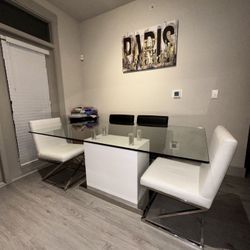 Glass Dinning Set of 6 Chairs