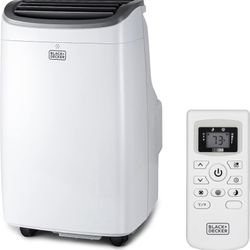 BLACK+DECKER 10,000 BTU Portable Air Conditioner up to 450 Sq. ft. with Remote Control, White