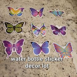Water Bottle Sticker Lot Butterflies Natute Colorful Outdoors Scrapbook Butterfly