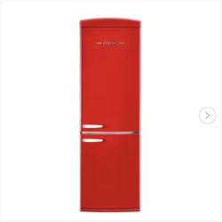 Classic Retro 23.8 in 11.7 cu. ft. Frost Free Retro Bottom Freezer Refrigerator in Candy Apple Red, ENERGY STAR