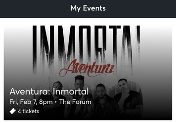 1 ticket to aventura Friday 2/7