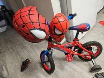 Spiderman bike with helmet