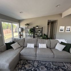 Large Gray Sectional Couch 146” Or 114” Without Middle Section Length 