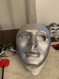 Plastic Silver Halloween Mask