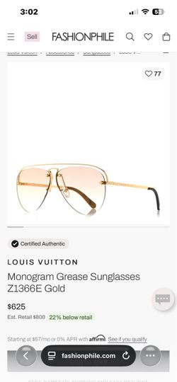 Louis Vuitton monogram grease sunglasses
