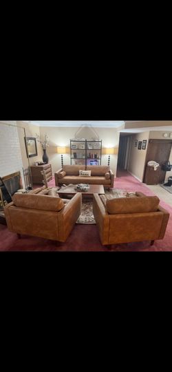 From Living Space: 1 sofa & 2 love seats - 1 year old