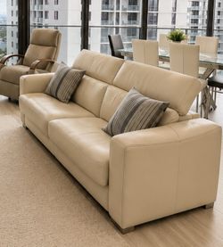 Real leather sofa bed
