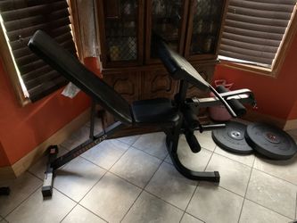 CAP Deluxe Adjustable Utility Weight Bench with Preacher Curl and Leg Press Attachment