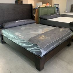 Queen Wood Frame & Mattress