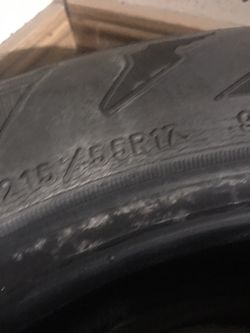 215/55r17 75 % life on them !!