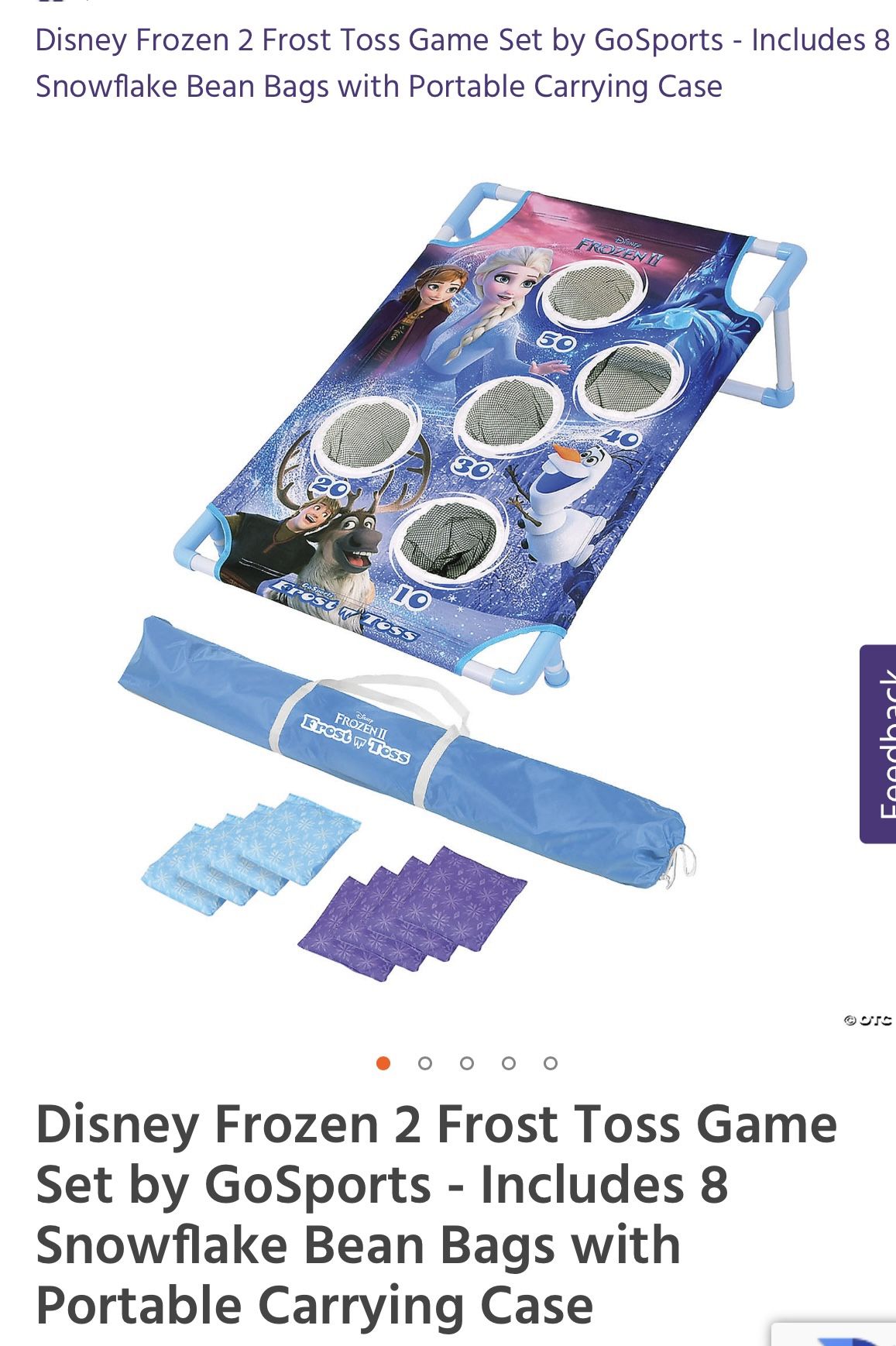 Girls Frozen Disney Outdoor Beanbag Game