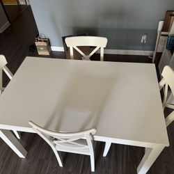 White Expandable Table And 4 Chairs - $150 OBO