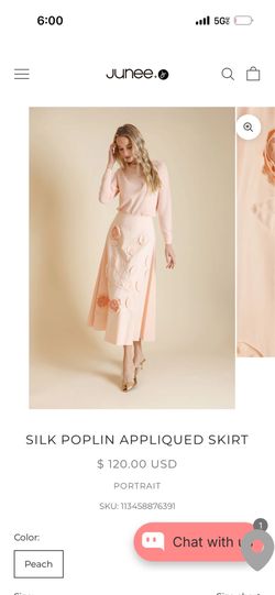 SILK POPLIN APPLIQUED SKIRT