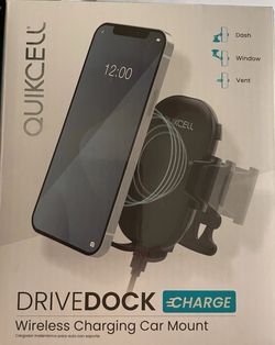 Quickcell DRIVEDOCK CHARGE Wireless 3-in-1 Car Mount - BLACK NEW IN BOX