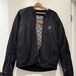 Medium Icon Anthem 2 Mesh Riding Jacket, Headphone Pocket, Removable Warm Jacket