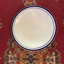 Large Ceramic China Restaurant Quality Blue and White Dinner Plate