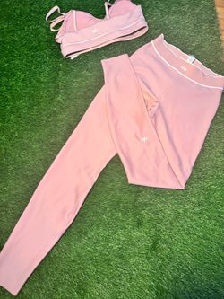 Pink yoga set with legging+Bra