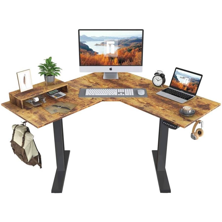 L-Shaped Electric Standing Desk, 48 Inches Height Adjustable Desk