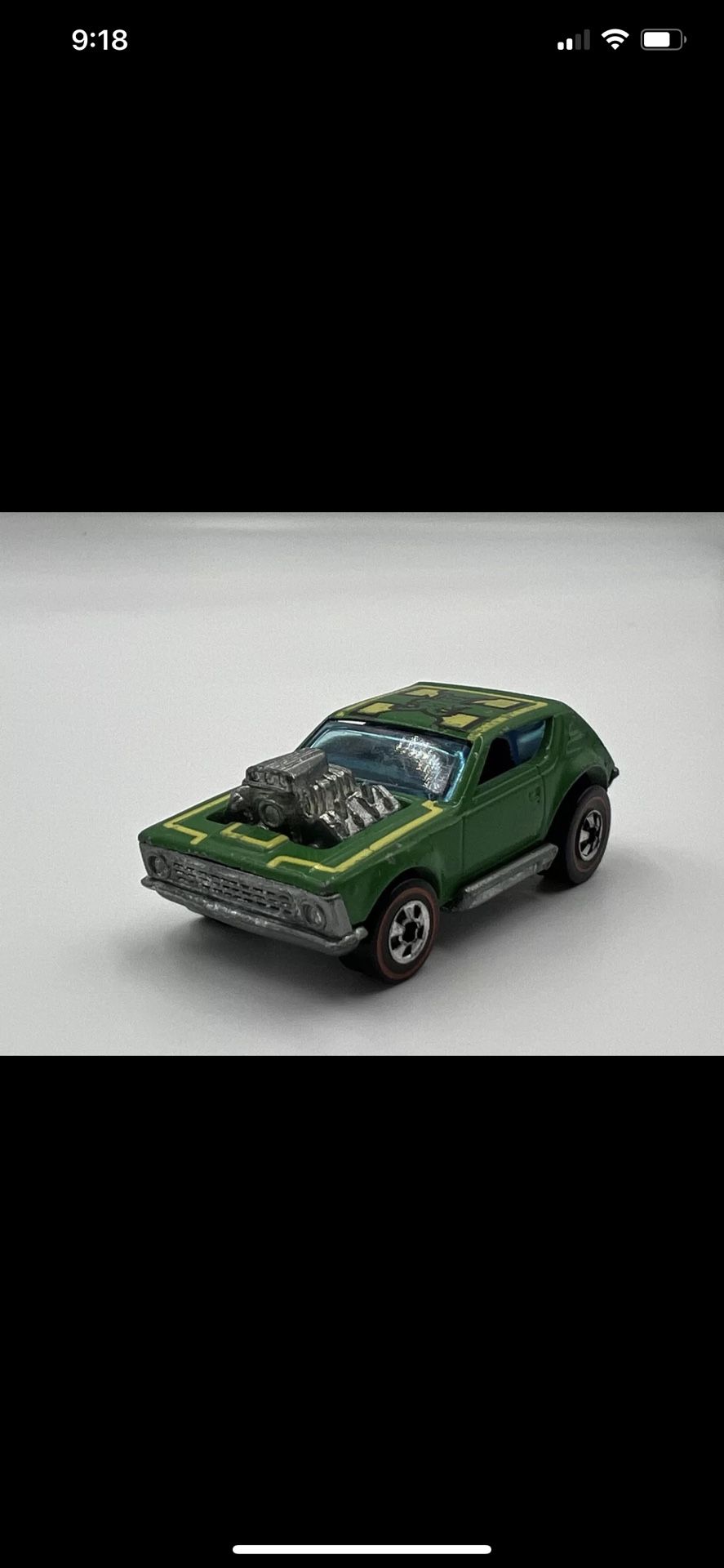 VERY RARE HARD TO FIND Hot Wheels Gremlin Grinder Mattel 1974 Hong Kong HK GREEN