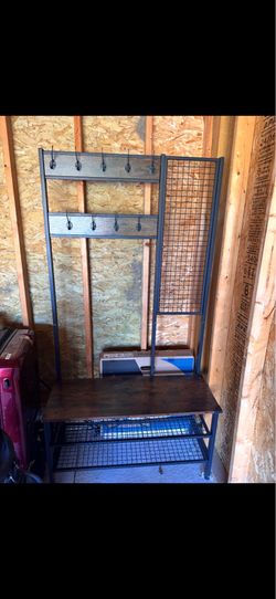 Industrial Hall Tree / Entryway Bench with Storage