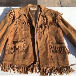 Vintage Western Fringe Suede Jacket 