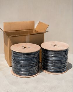 CAT6 Outdoor Ethernet Cable 1000FT – 23AWG CCA, UV Resistant, 550MHz, 10Gbps, Black-2 Pack
