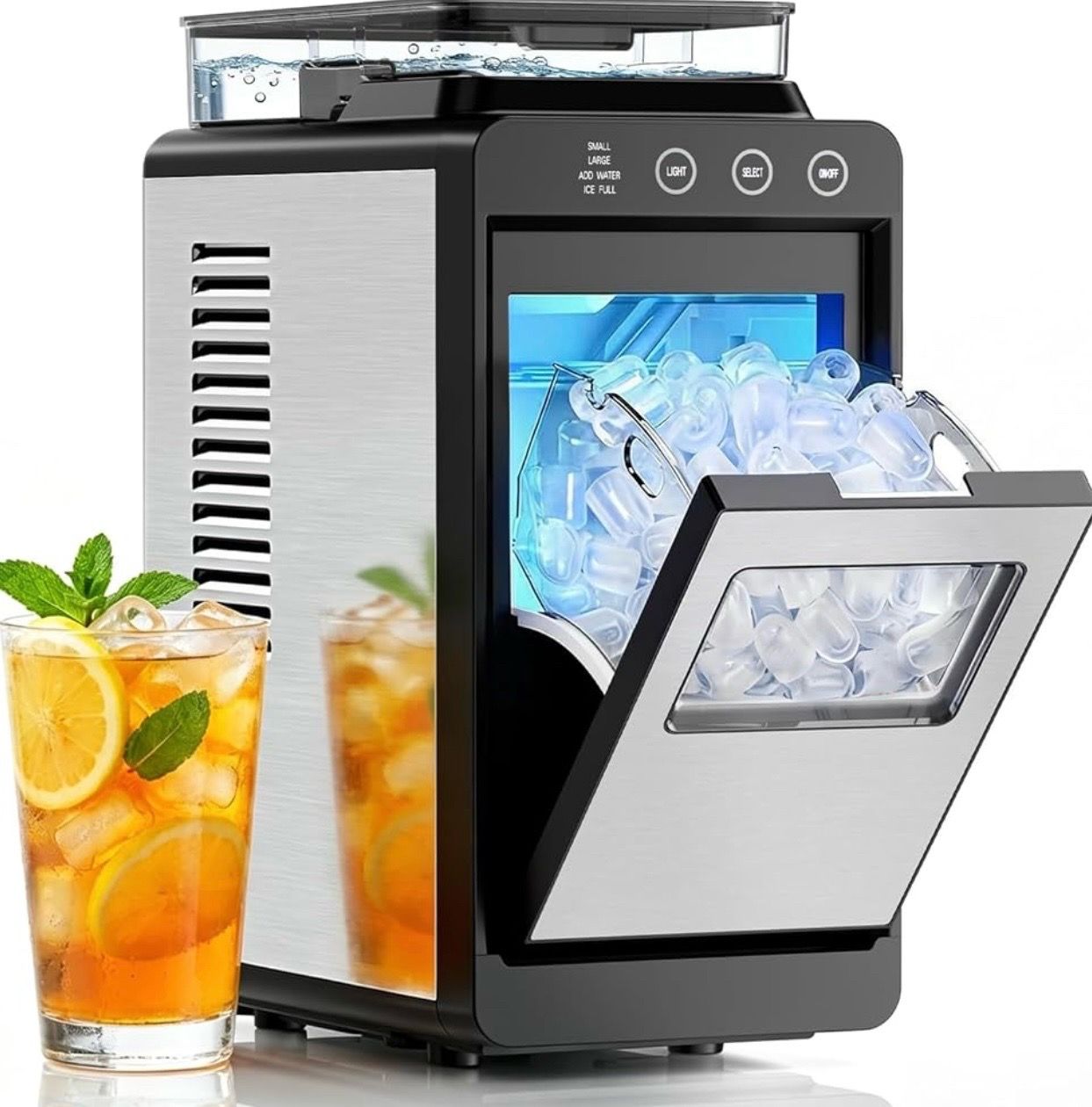Antarctic Star Ice Maker, Portable Ice Machine with Self-Cleaning Function, 8 Cubes in 6 Mins Fast Countertop Ice Making, Compact Ice Cube Maker for H