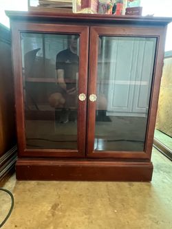 Vintage Curio Cabinet Mahogany