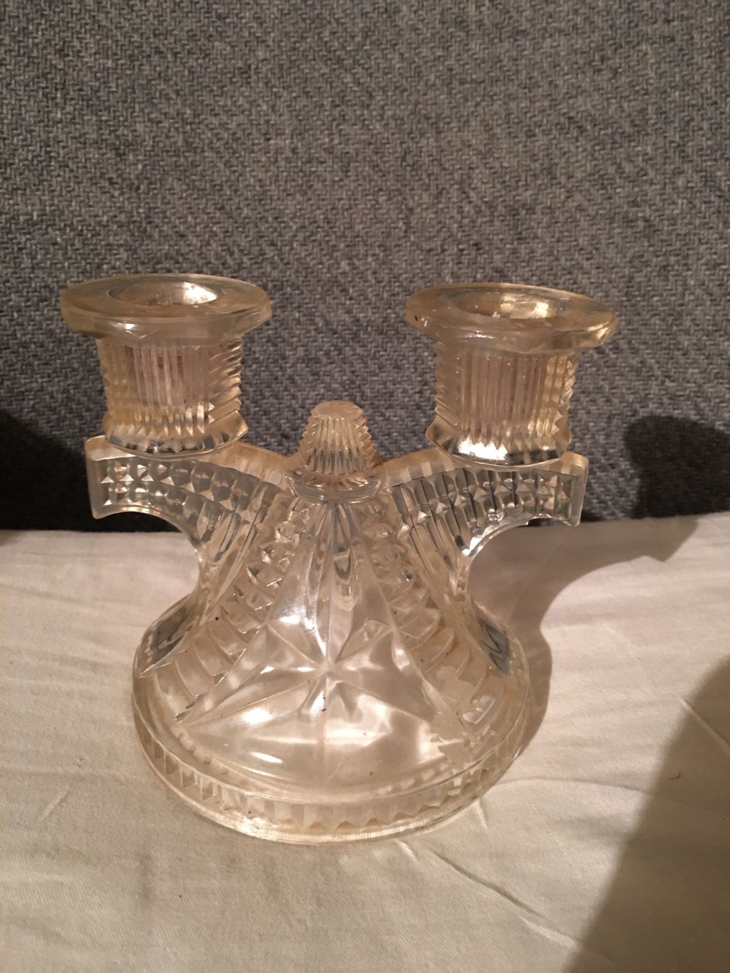 Vintage glass candelabra