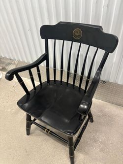 Dartmouth Black Laser Gold Engraved Classic Captain's Chair with Black Arms.. with seal of University of Rochester. $200