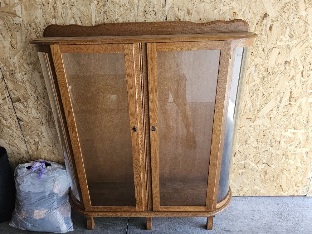 Oak Curio Cabinet