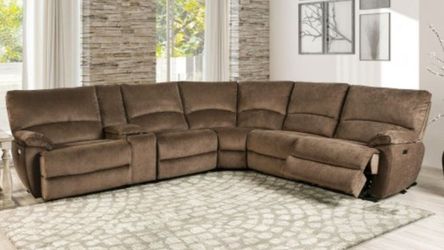 Brand New Brown Super Plush Power Reclining Sectional Sofa